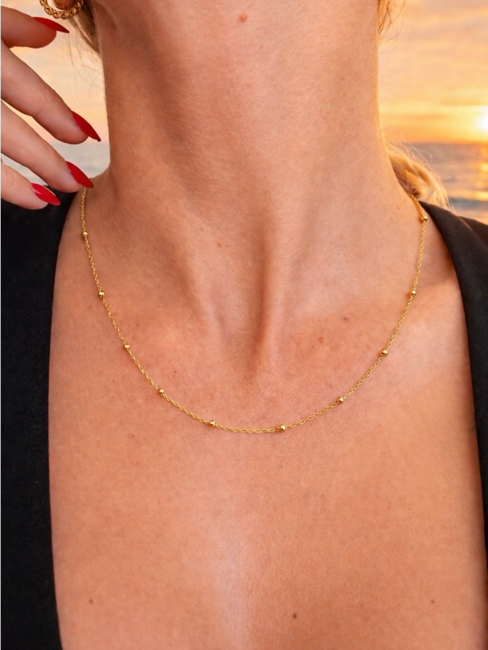 1.8mm Gold Satellite Chain Custom Necklace